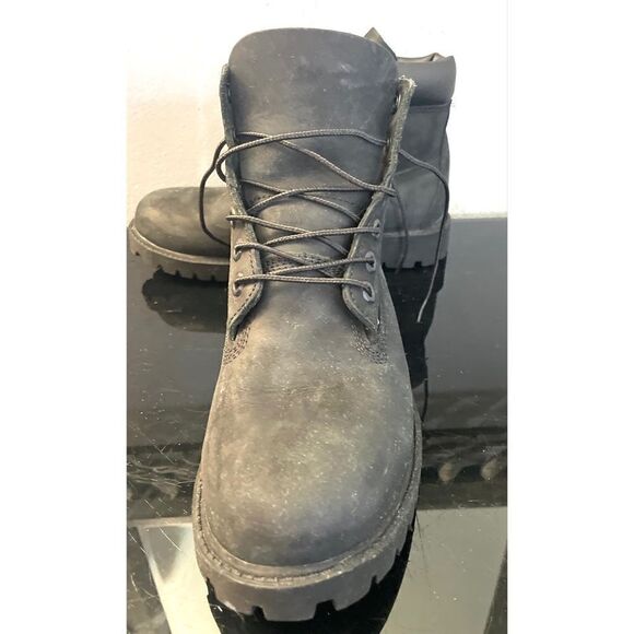 Timberland Premium Junior Waterproof Black Nubuck Boots - Size 6 Medium - Picture 3 of 11
